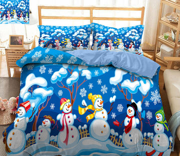 3D Snowman 31178 Christmas Quilt Duvet Cover Xmas Bed Pillowcases