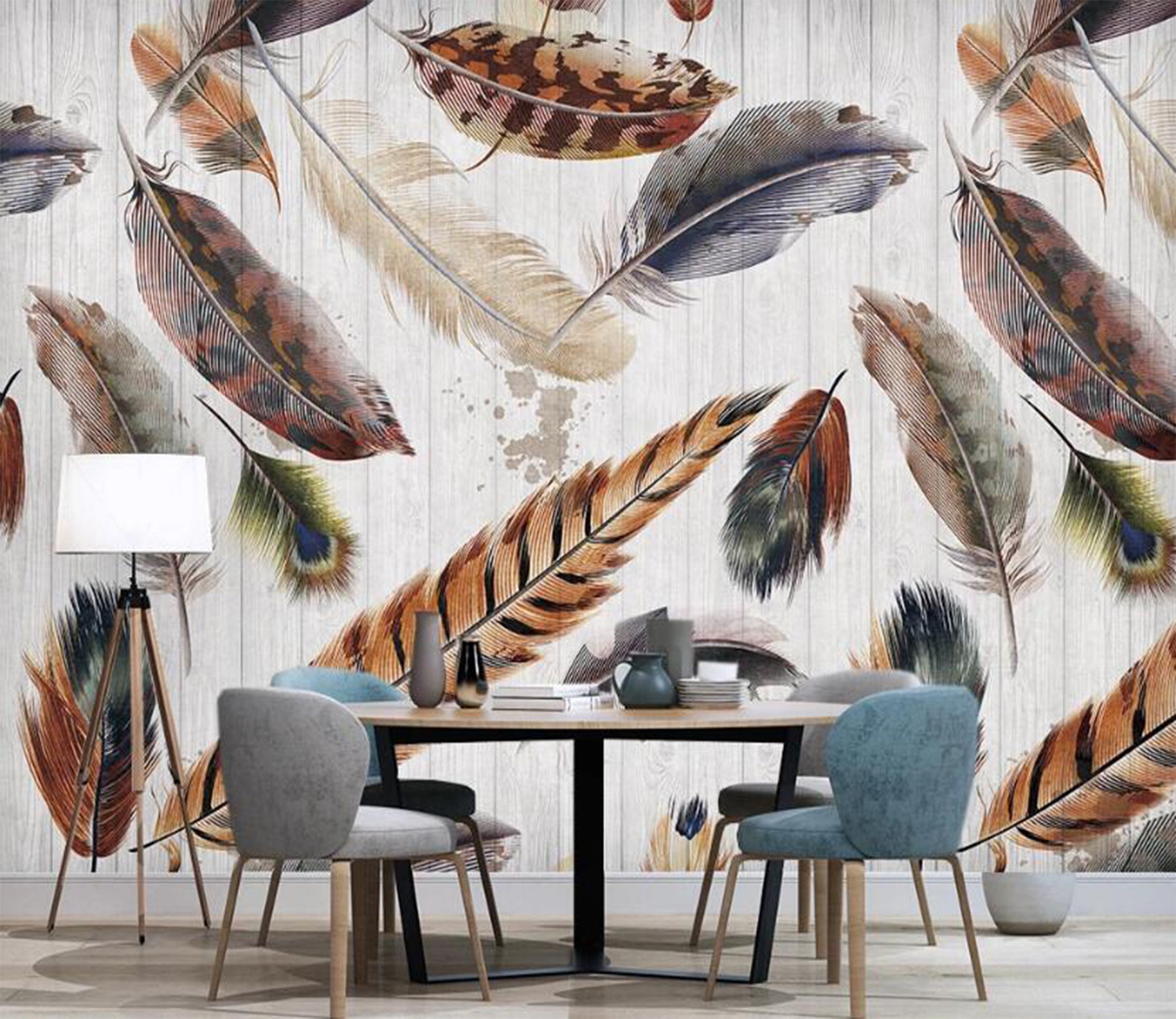 3D Different Characteristic Feathers 2463 Wall Murals