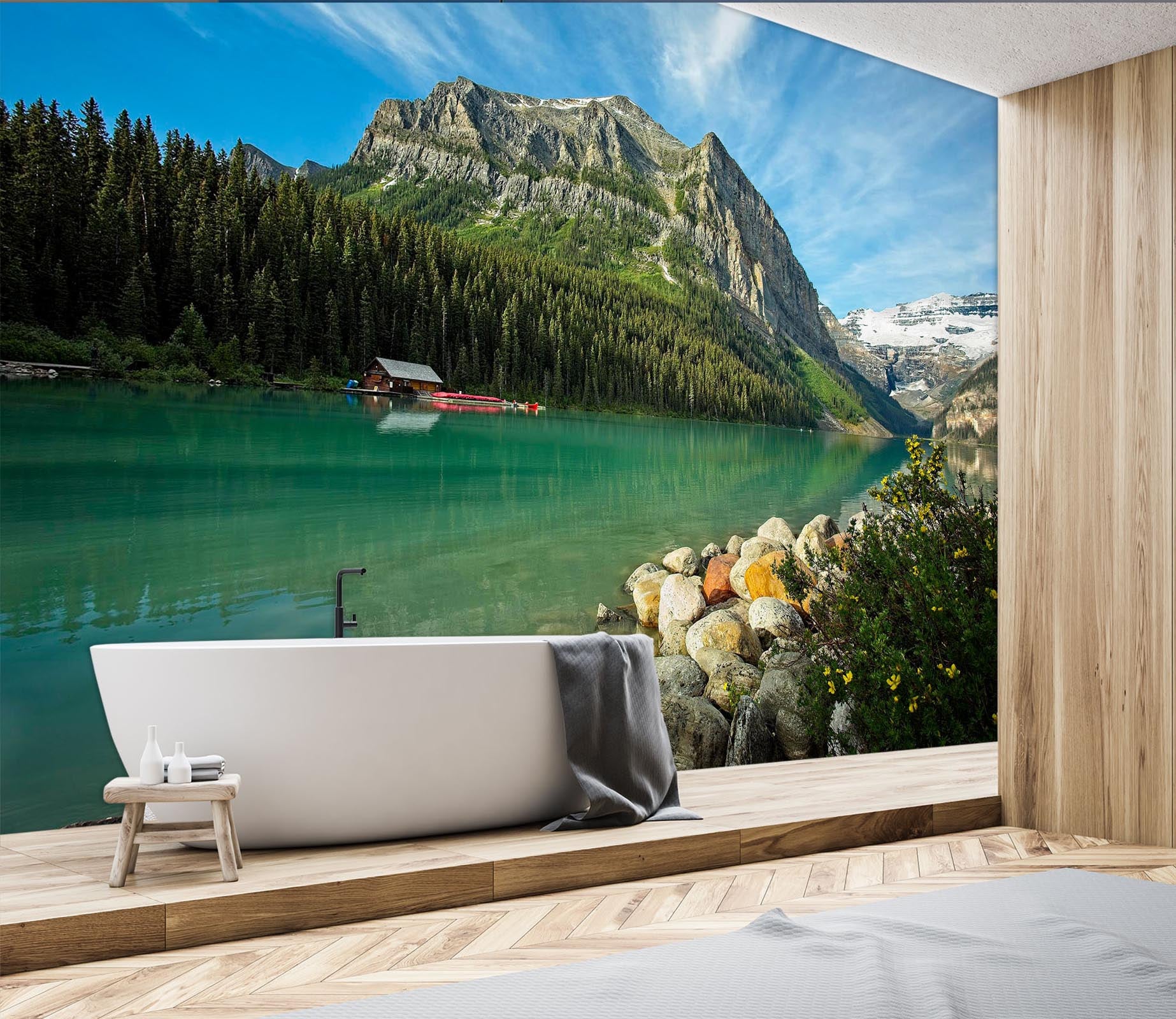 3D Lake Wildflowers 114 Kathy Barefield Wall Mural Wall Murals