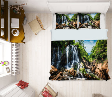 3D Mountain Running Water 67116 Bed Pillowcases Quilt