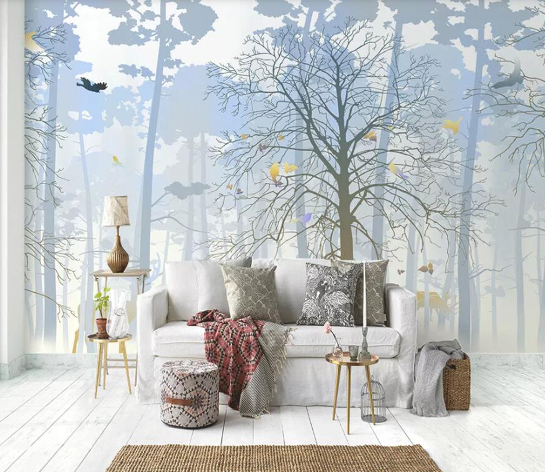 3D Foggy Forest WC51 Wall Murals Wallpaper AJ Wallpaper 2 