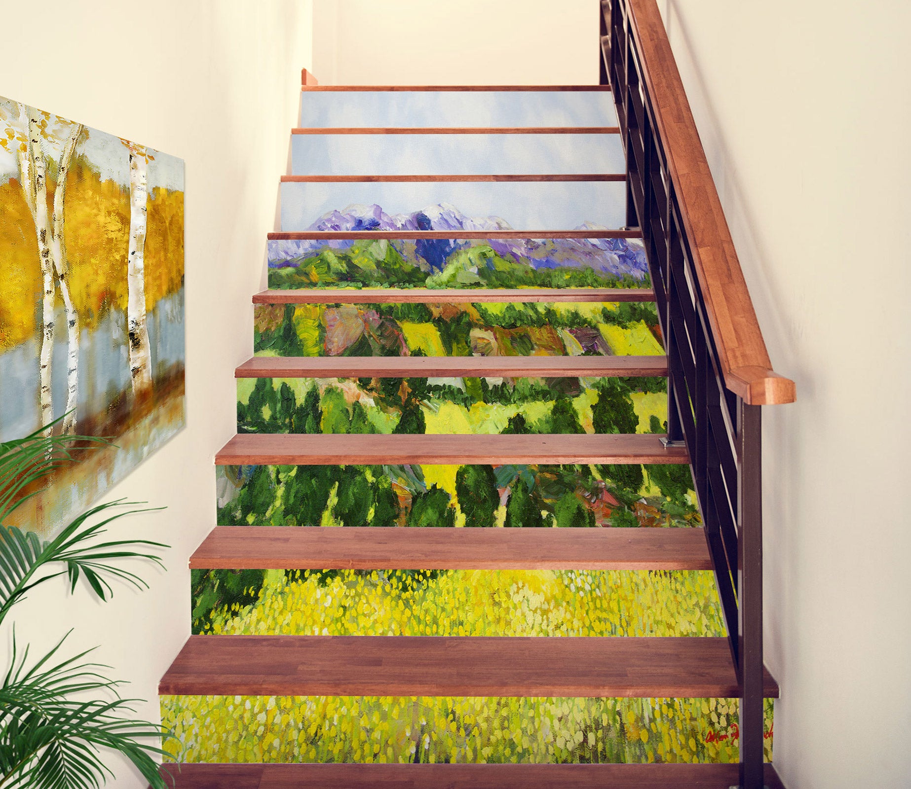 3D Yellow Field Trees 9034 Allan P. Friedlander Stair Risers