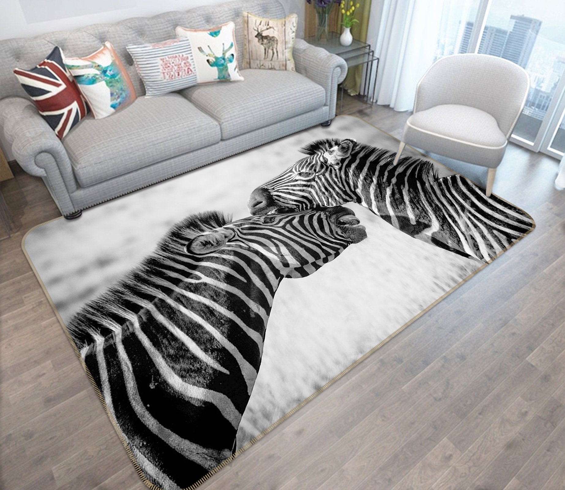 3D Zebra 650 Animal Non Slip Rug Mat Mat AJ Creativity Home 