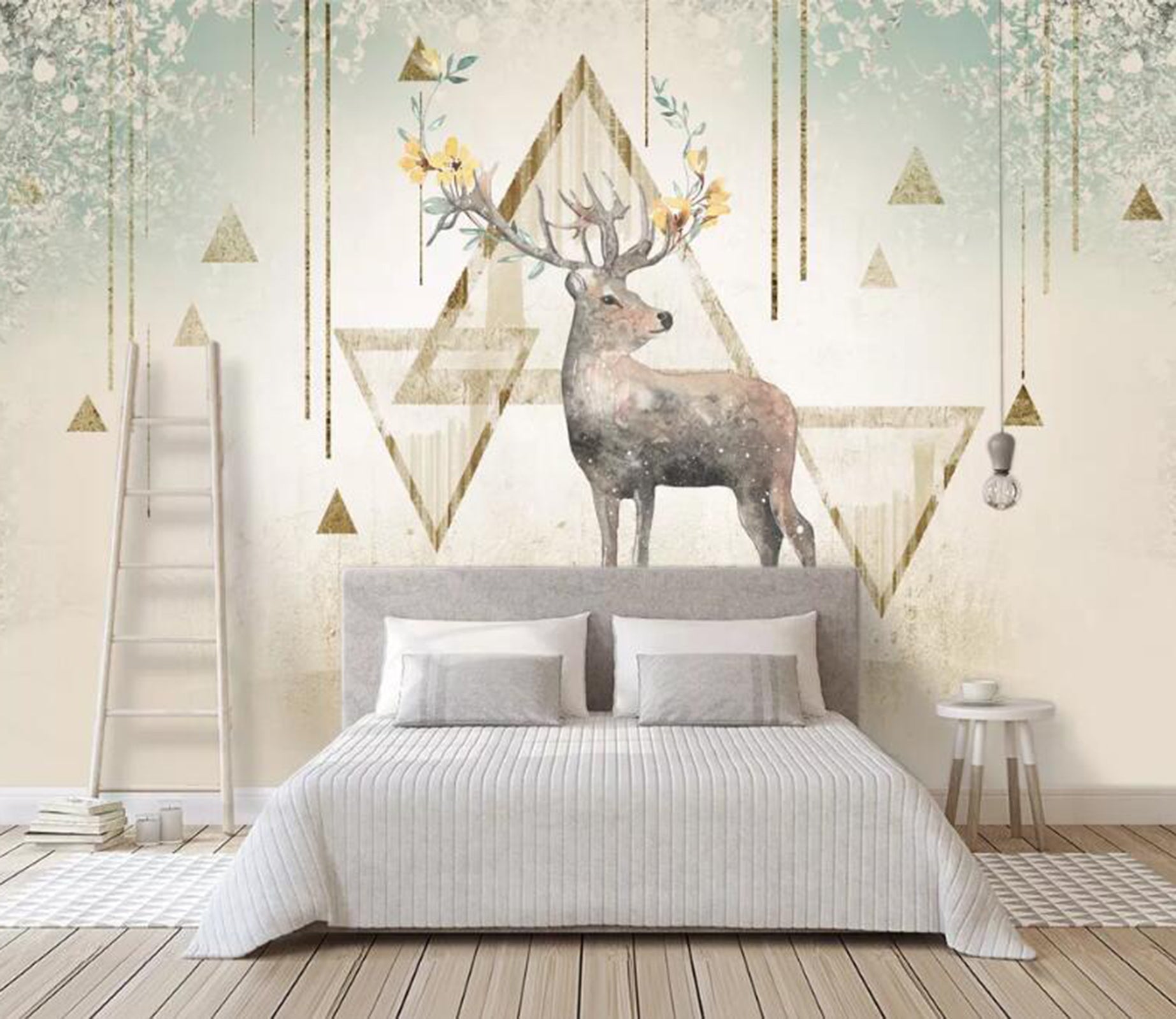 3D Geometric Elk WC57 Wall Murals Wallpaper AJ Wallpaper 2 