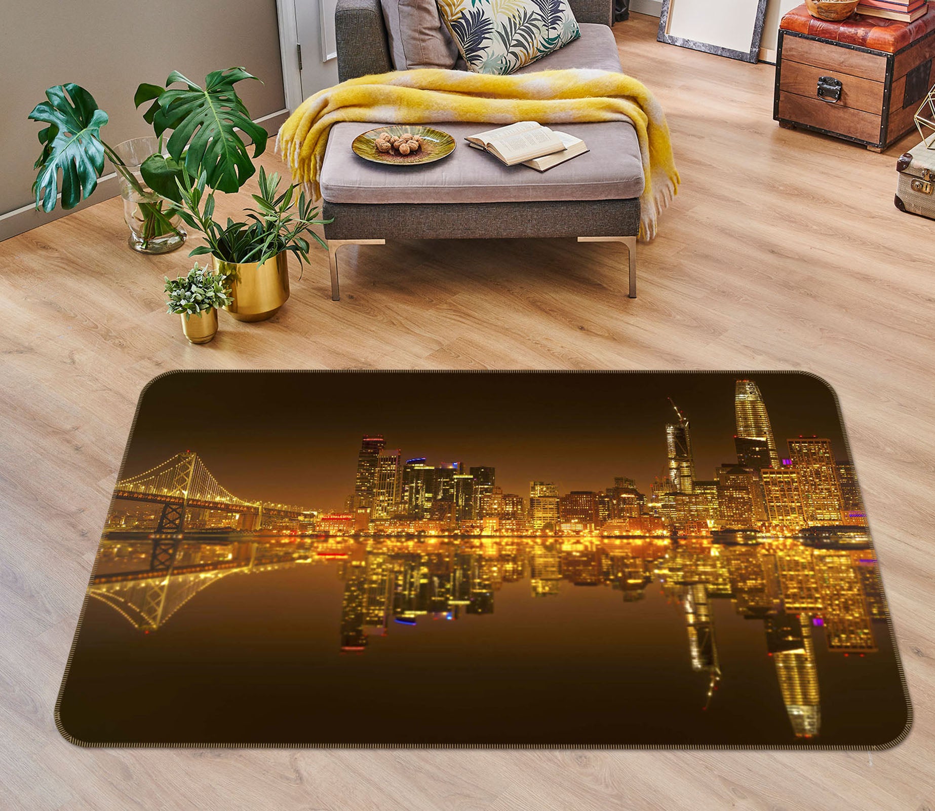 3D Golden Lights 1168 Marco Carmassi Rug Non Slip Rug Mat