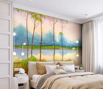 3D Lake Tree WC1013 Wall Murals