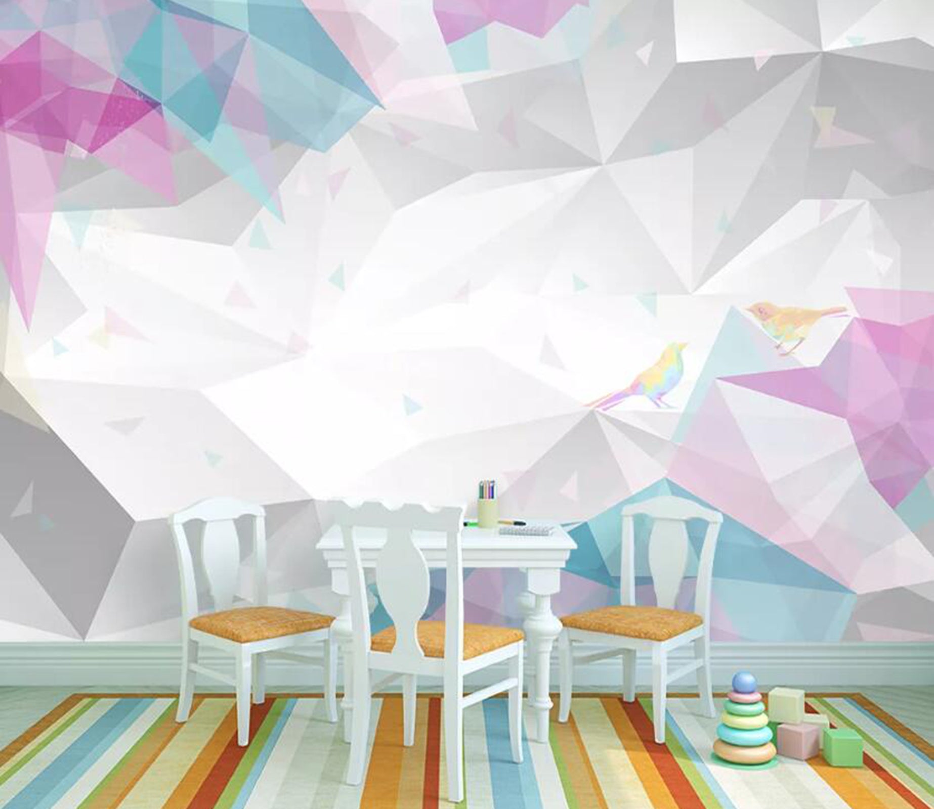 3D Color Geometry WC05 Wall Murals Wallpaper AJ Wallpaper 2 