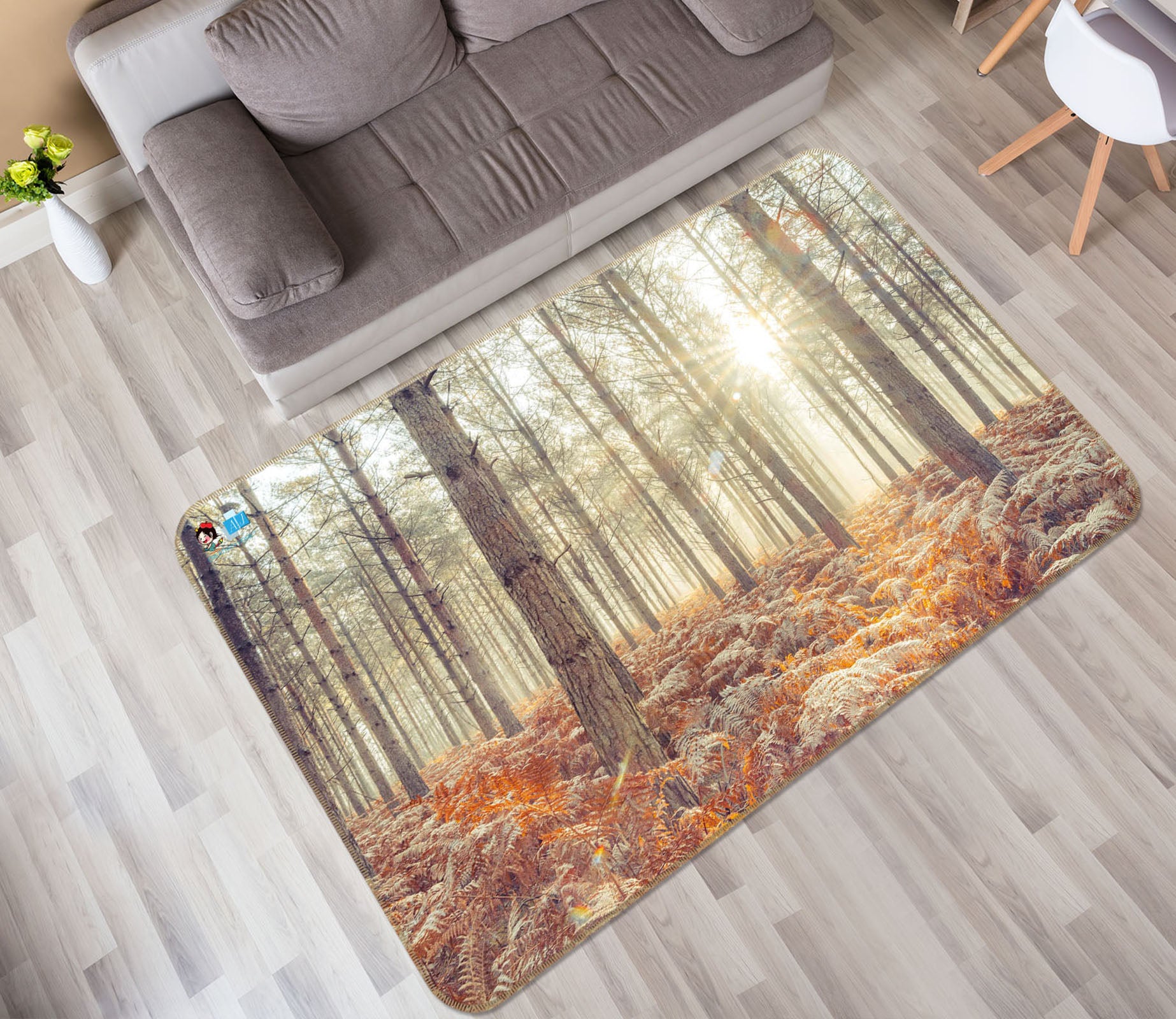 3D Sunshine Leaves 6751 Assaf Frank Rug Non Slip Rug Mat