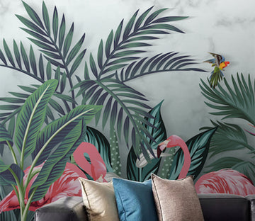 3D Parrot Flamingo WG078 Wall Murals