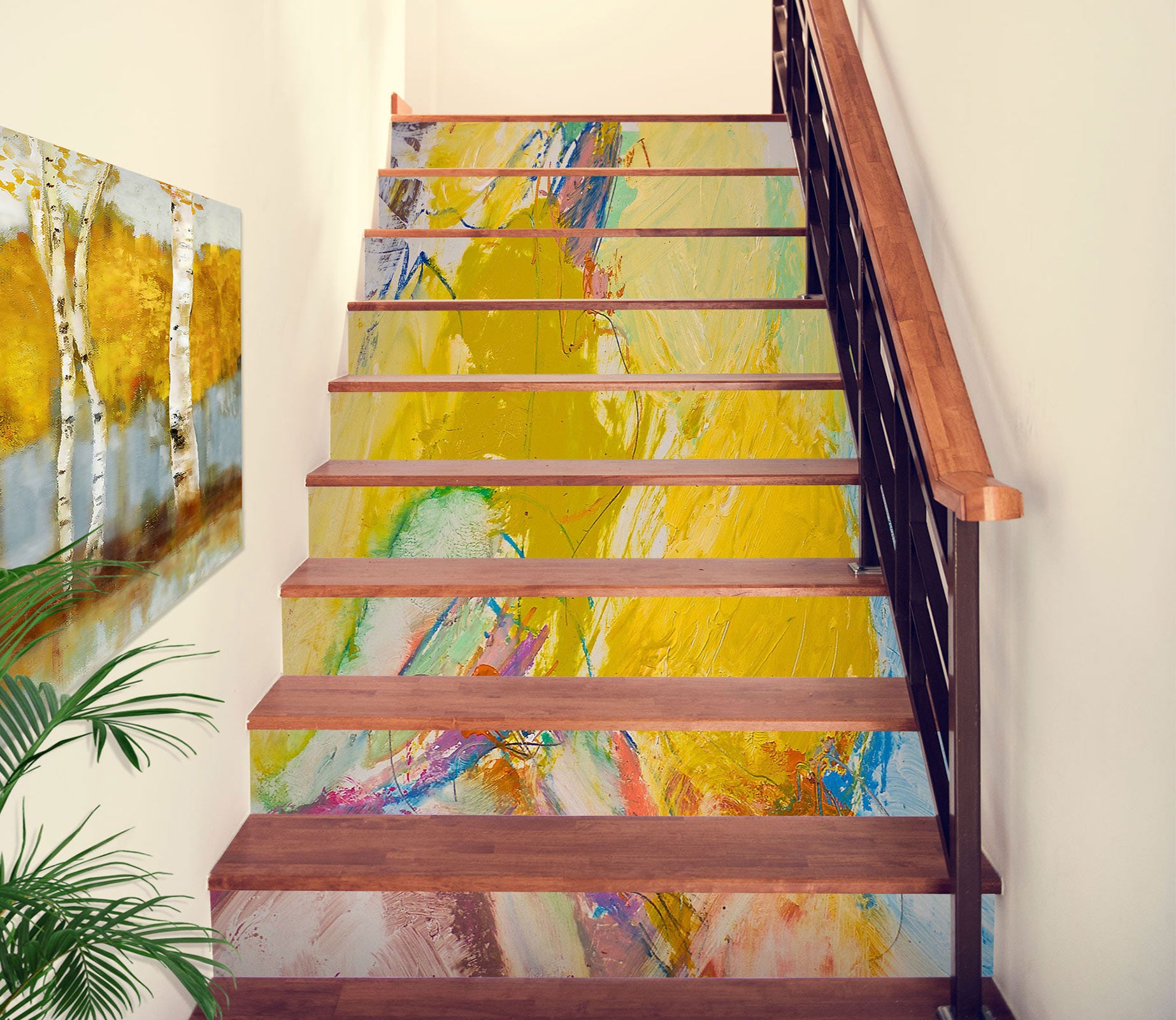 3D Yellow Paint Pattern 89227 Allan P. Friedlander Stair Risers