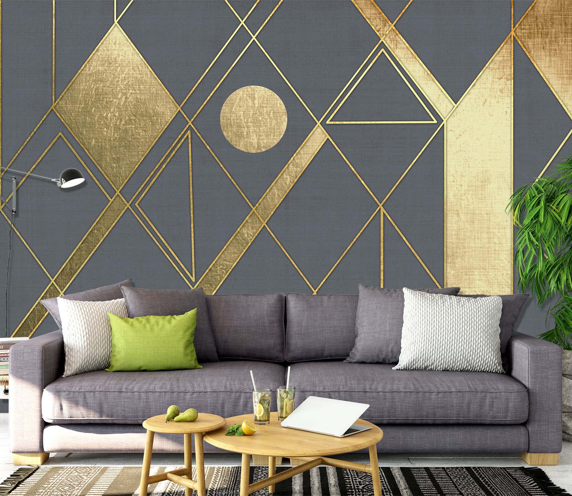 3D Gold Pattern 1461 Wall Murals