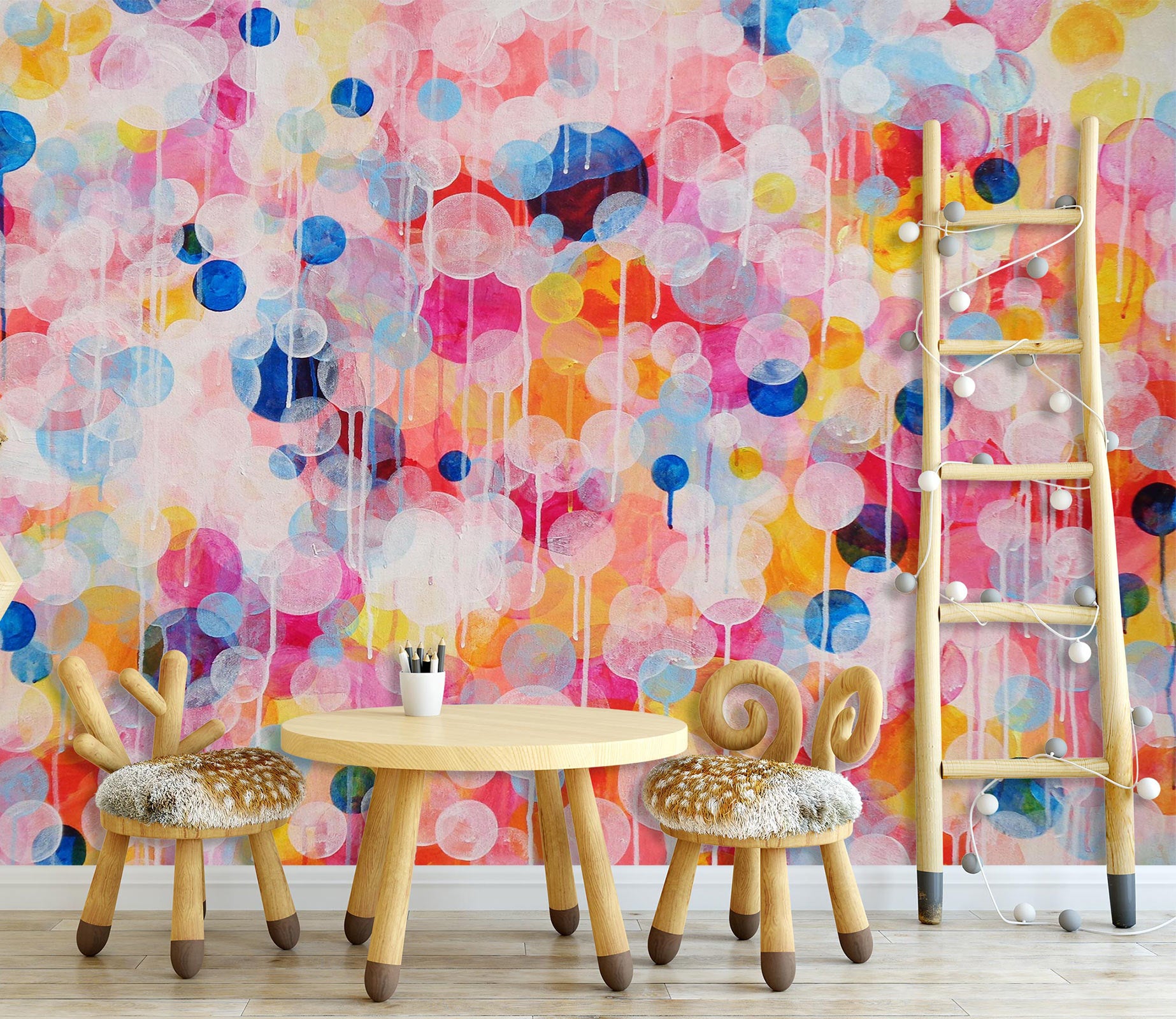 3D Color Polka Dot Circle 12134 Misako Chida Wall Mural Wall Murals