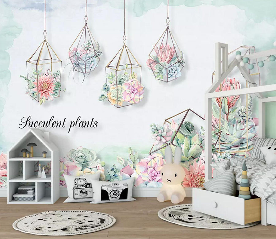 3D Succulents Plant WC685 Wall Murals