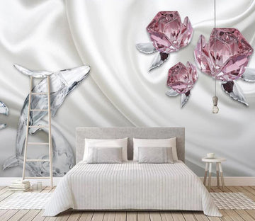 3D Diamond Flower 498 Wall Murals