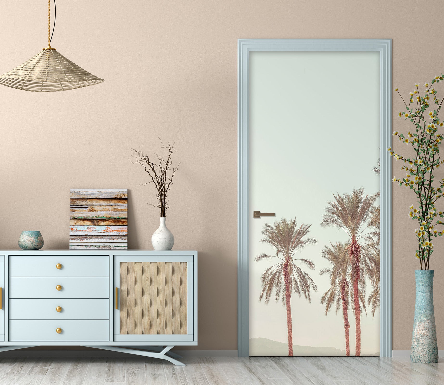 3D Coconut Tree 10225 Assaf Frank Door Mural