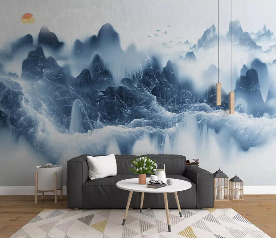 3D Blue Mountains WC509 Wall Murals