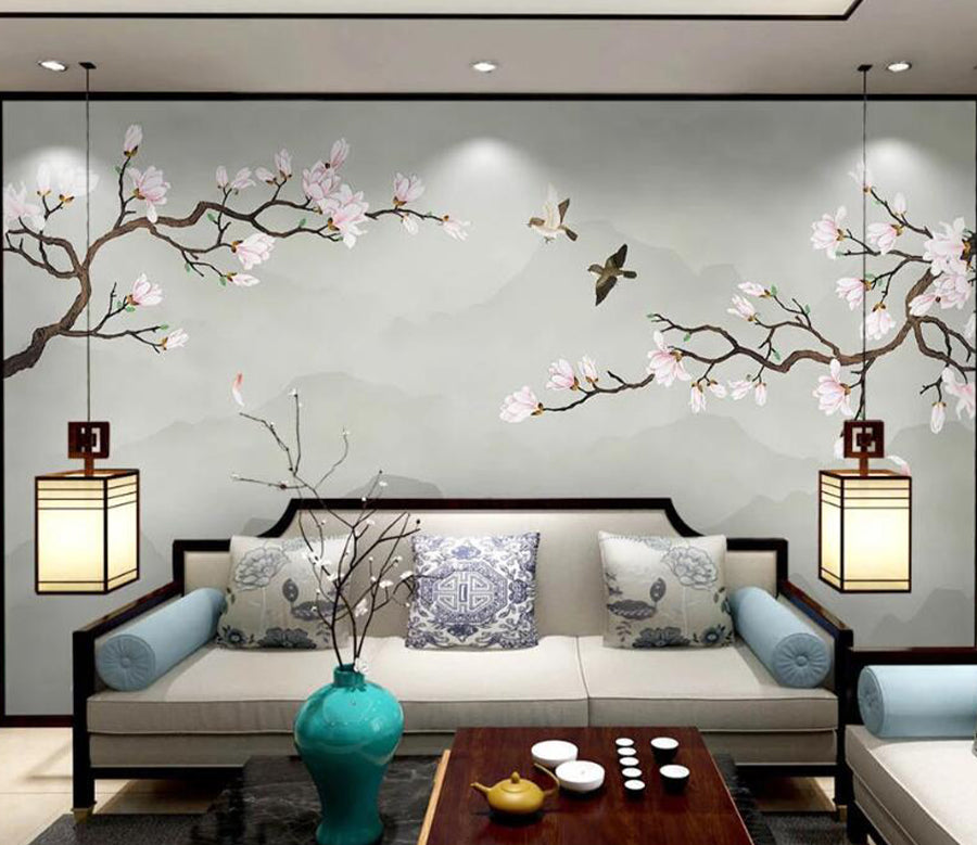 3D Bird Petals WC2363 Wall Murals