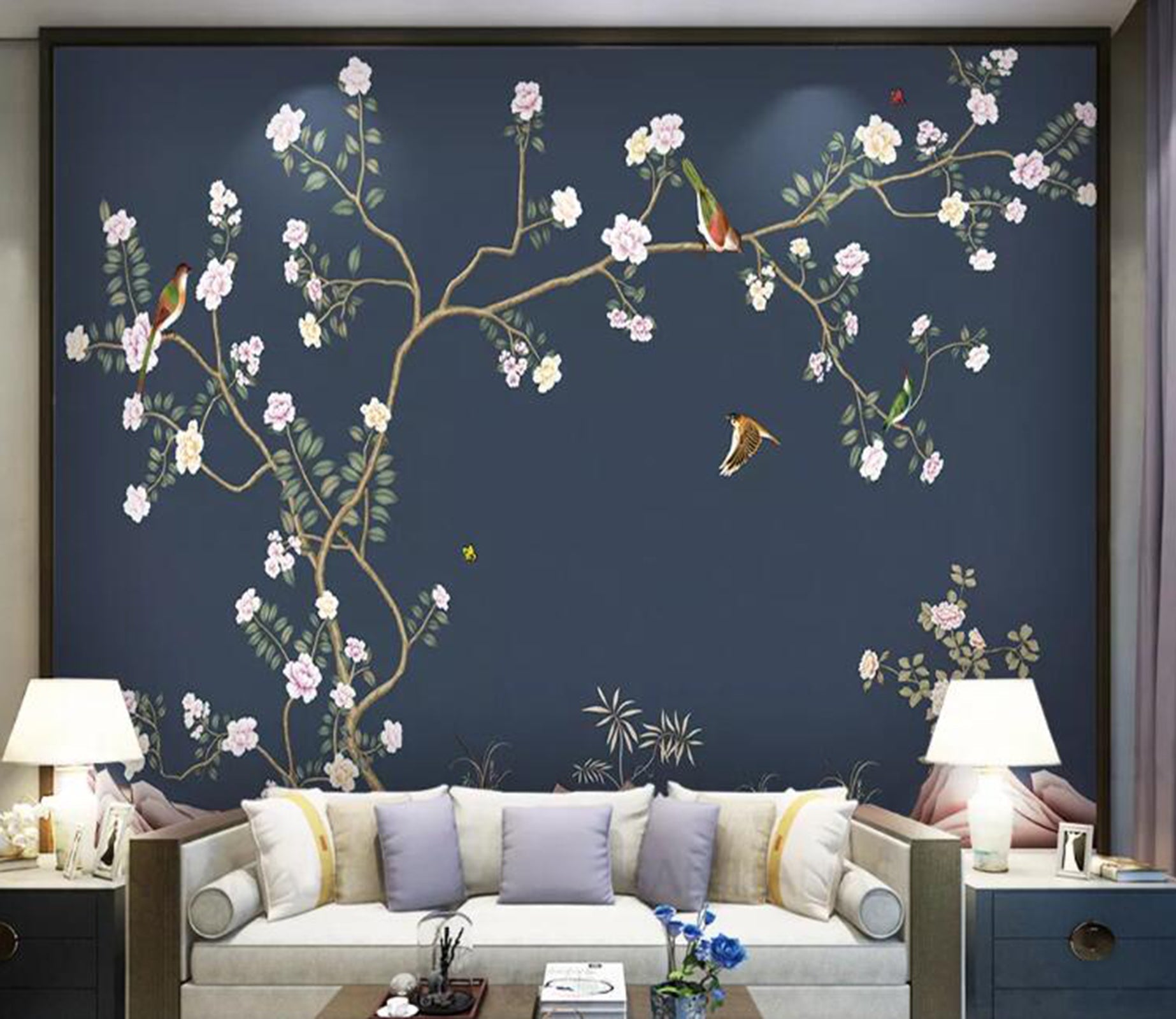 3D Little Flower Bird WC19 Wall Murals Wallpaper AJ Wallpaper 2 