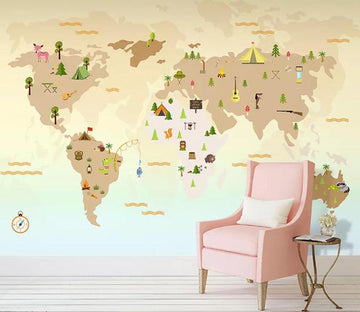 3D Animal Map 597 Wall Murals Wallpaper AJ Wallpaper 2 