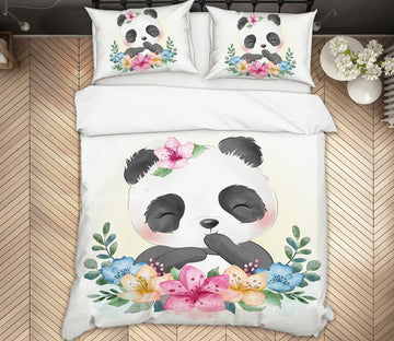 3D Flower Panda 63218 Bed Pillowcases Quilt