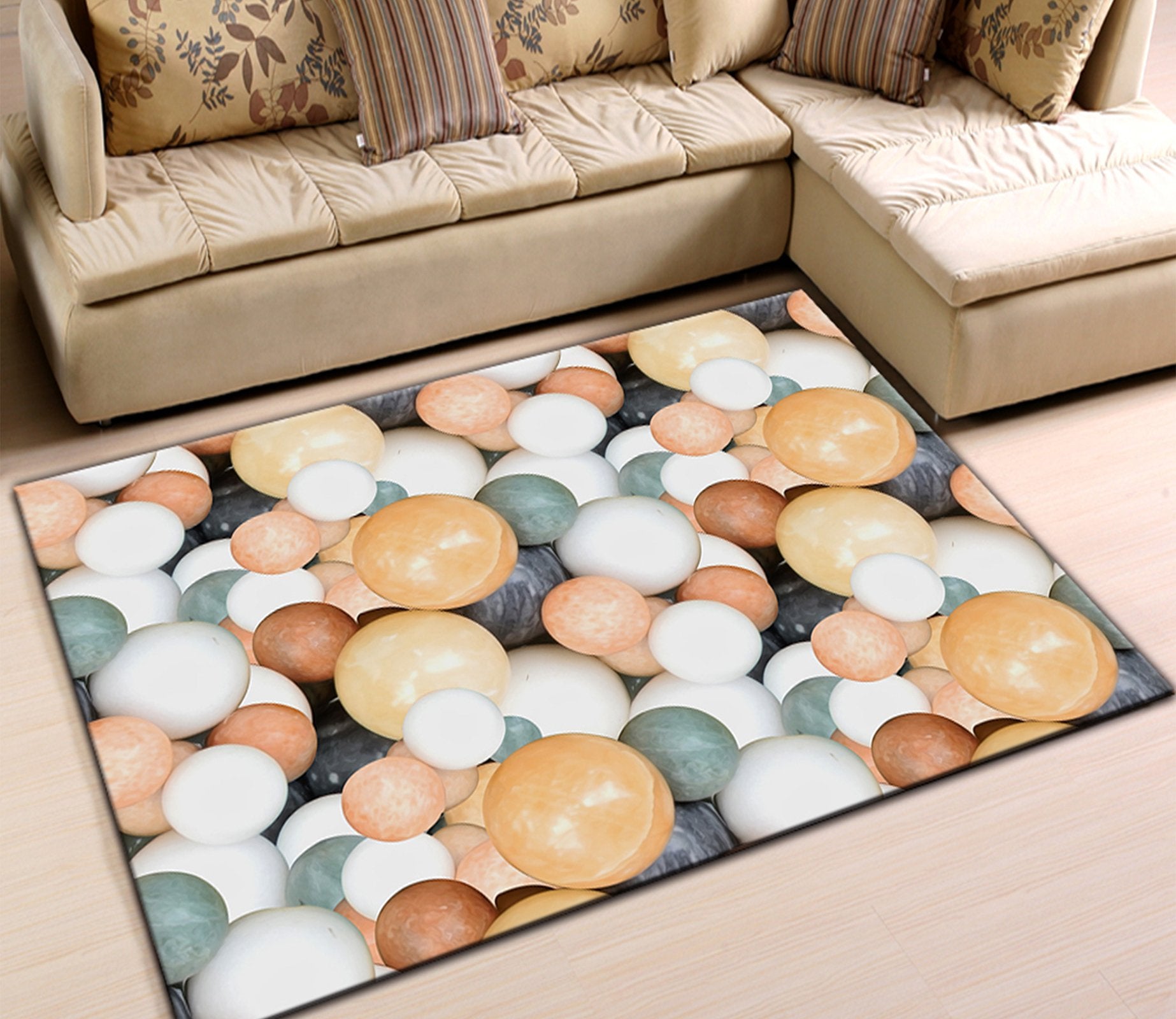 3D Colored Stones WG021 Non Slip Rug Mat Mat AJ Creativity Home 