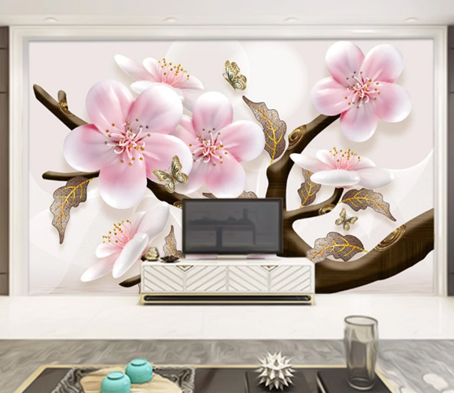 3D Large Plum WC2192 Wall Murals