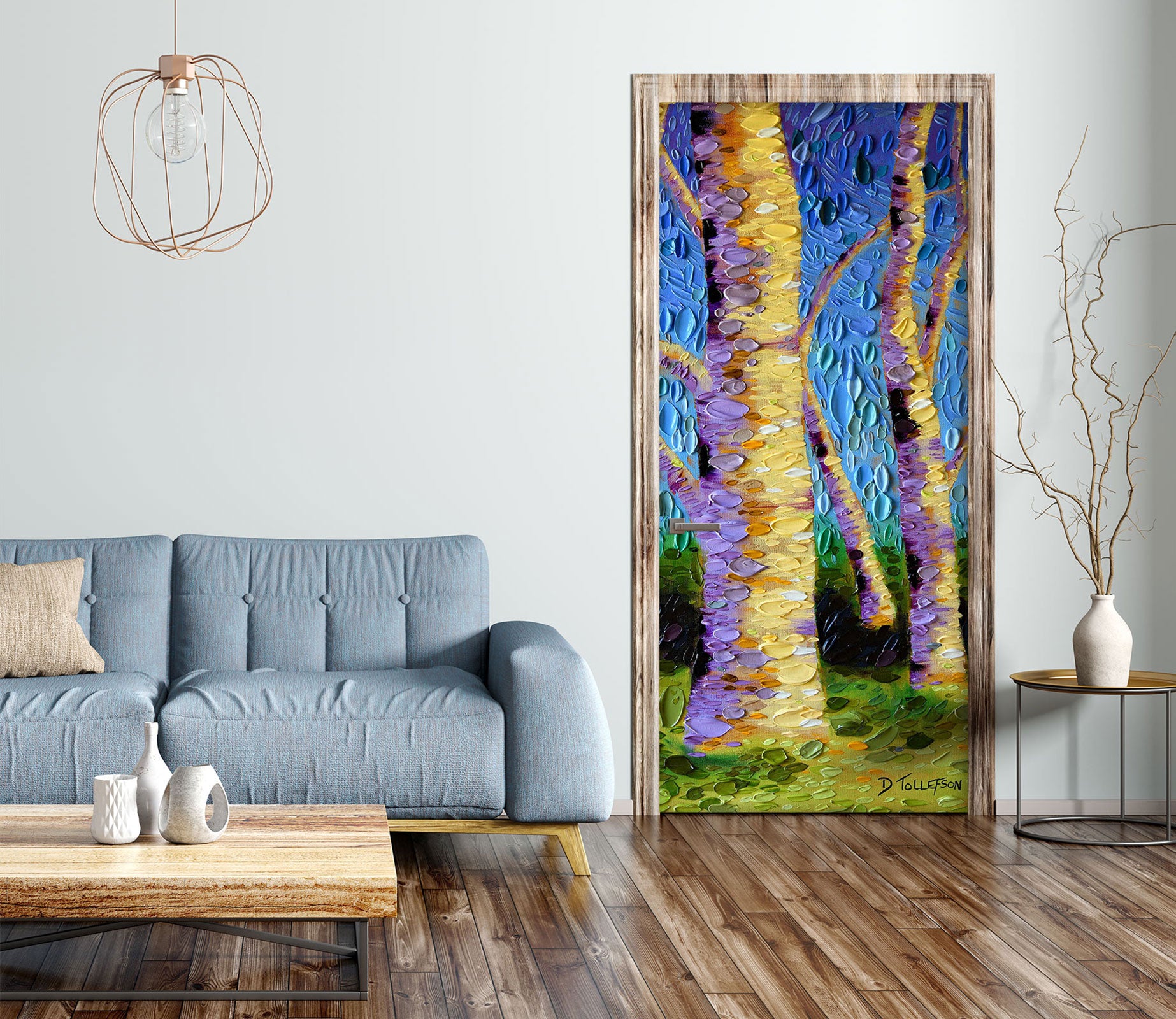 3D Tree Grass Pattern 11311 Dena Tollefson Door Mural