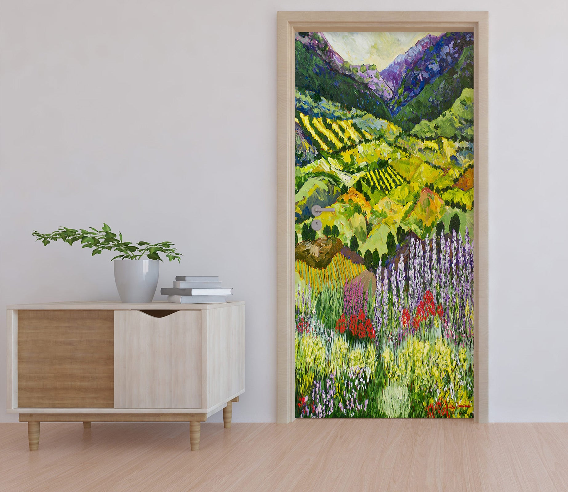 3D Hillside Flower Field 9376 Allan P. Friedlander Door Mural