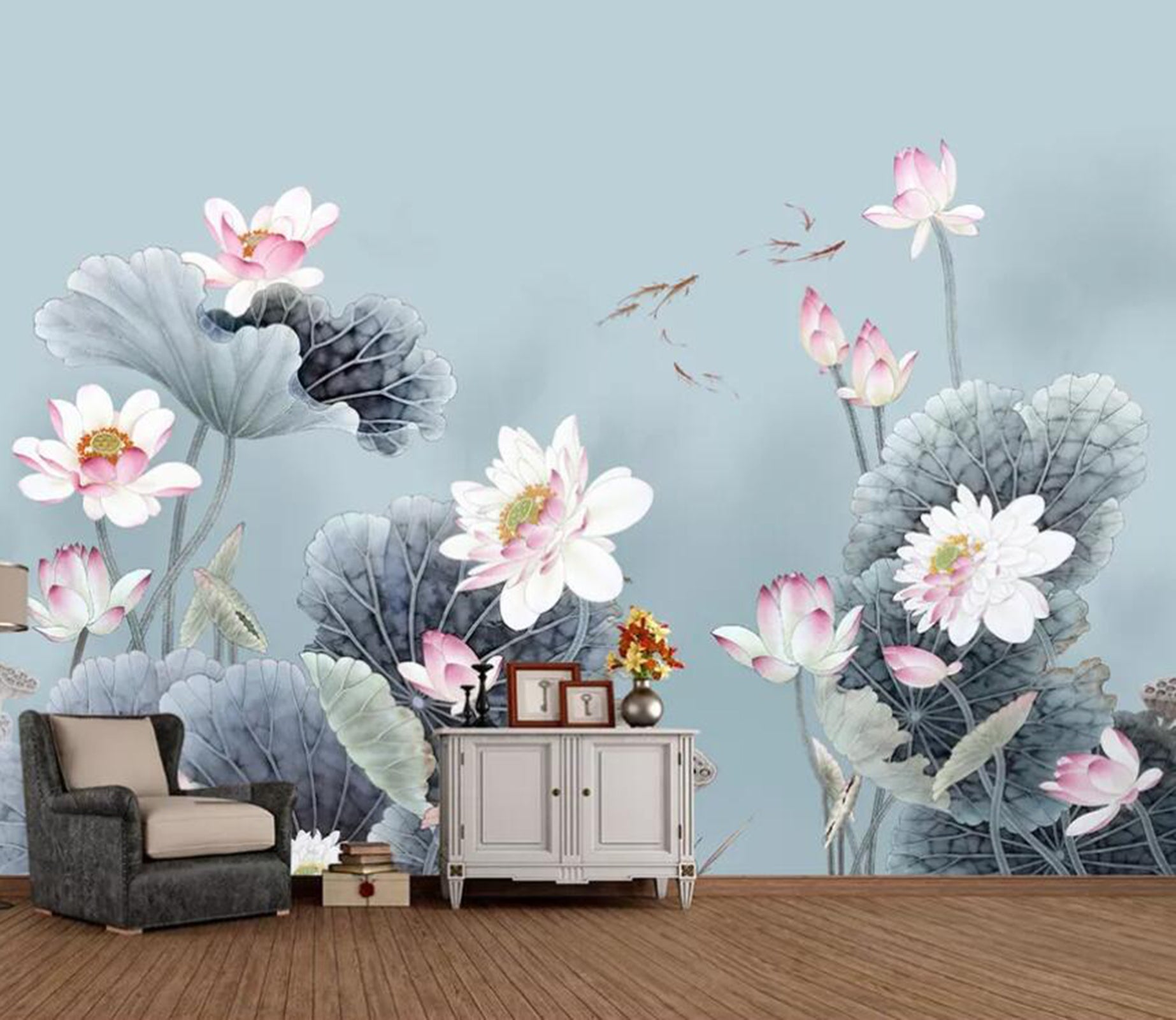 3D Lotus WC64 Wall Murals Wallpaper AJ Wallpaper 2 