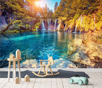 3D Forest Lake 124 Wall Murals