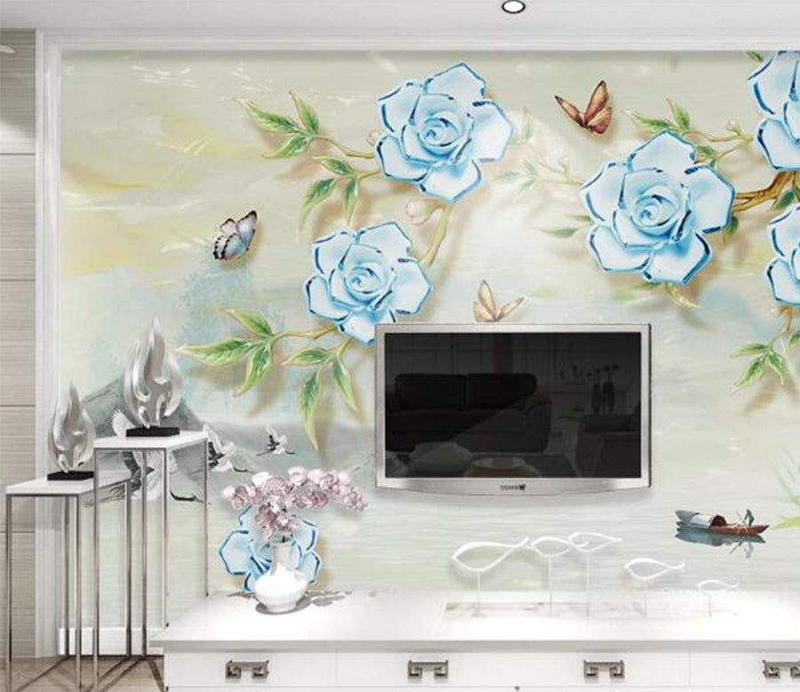 3D Flying Crane WC780 Wall Murals