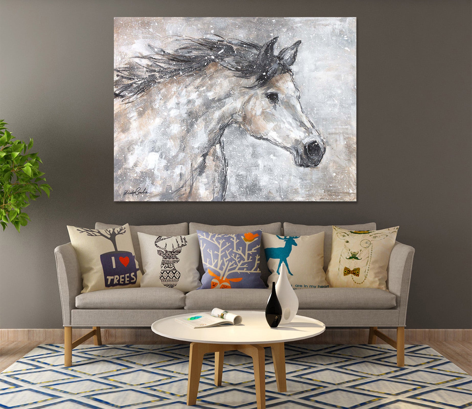 3D Running Horse 034 Debi Coules Wall Sticker