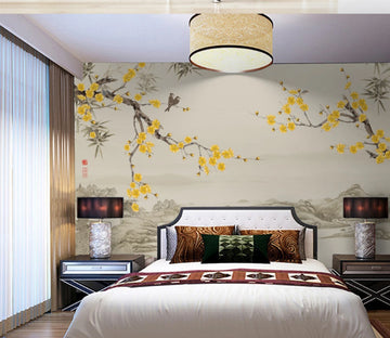 3D Yellow Flower WC932 Wall Murals