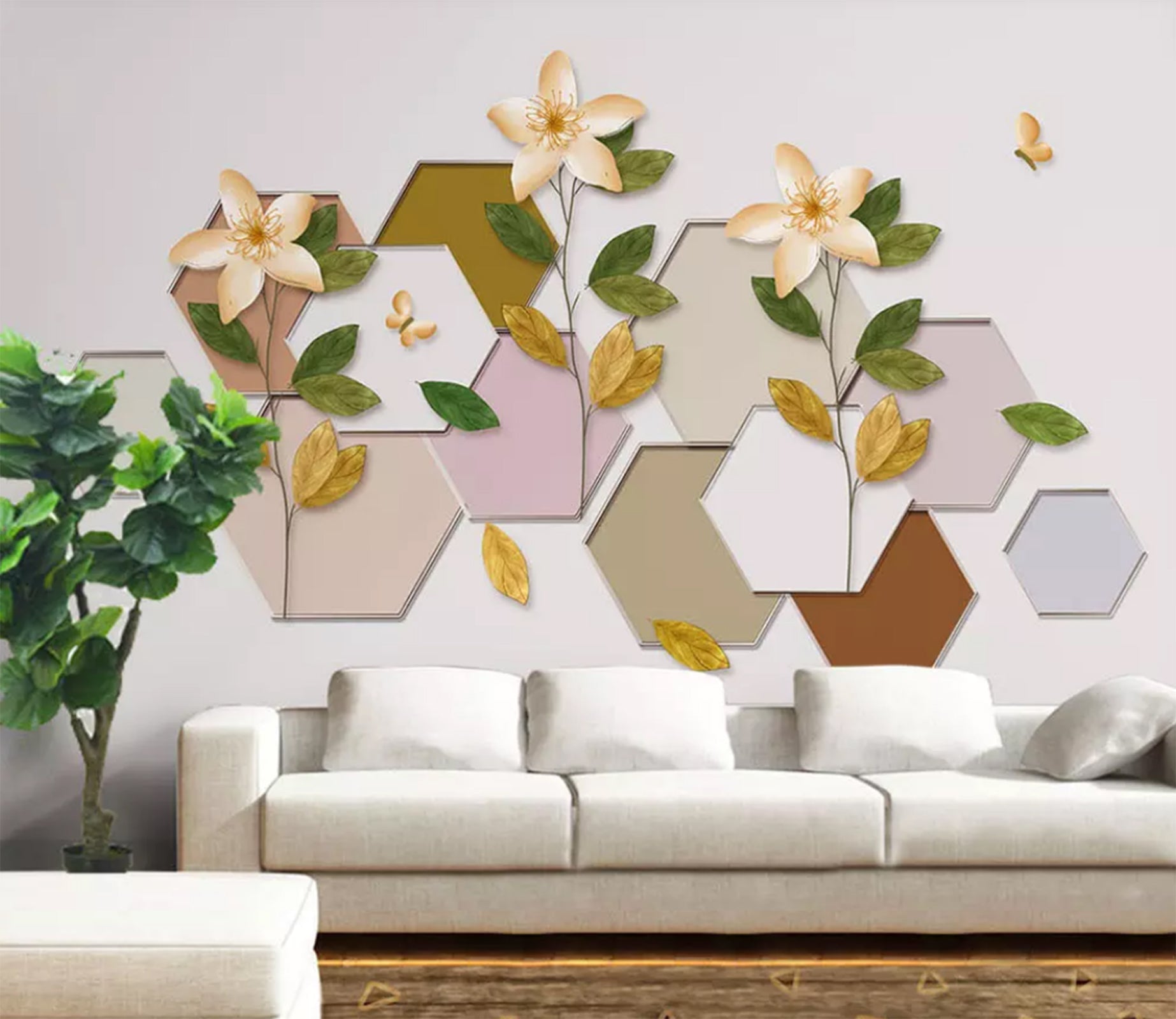 3D Diamond Flower WC56 Wall Murals Wallpaper AJ Wallpaper 2 