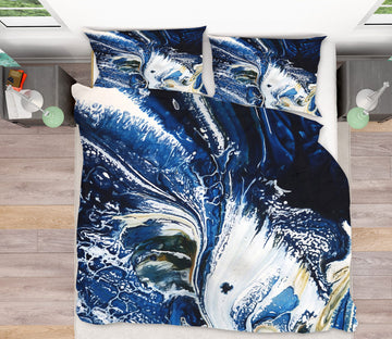 3D Dark Blue Pattern 67051 Bed Pillowcases Quilt