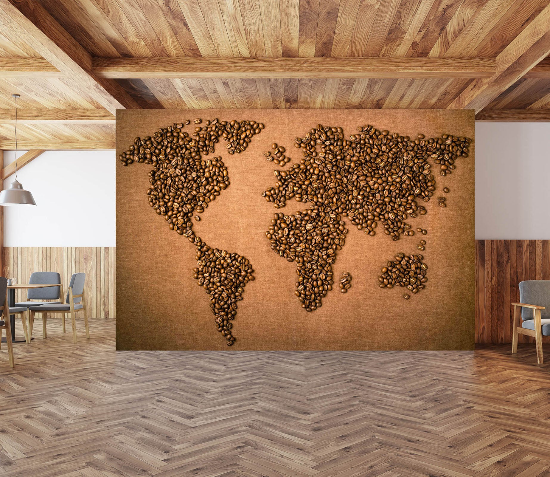 3D Carving Art 2042 World Map Wall Murals