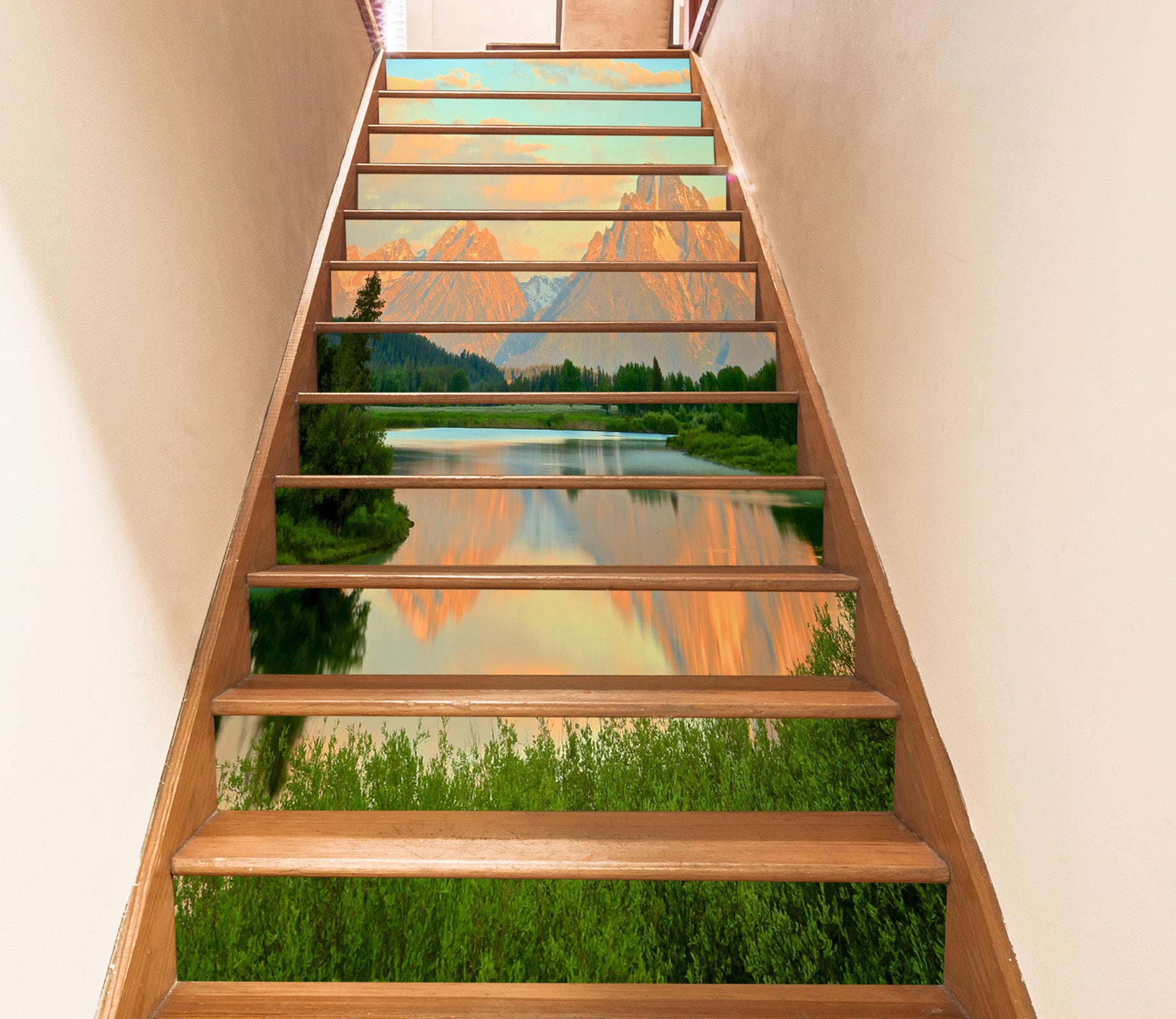 3D Grass Lake Mountain 94132 Kathy Barefield Stair Risers