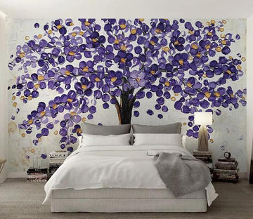 3D Purple Leaves 294 Wall Murals Wallpaper AJ Wallpaper 2 