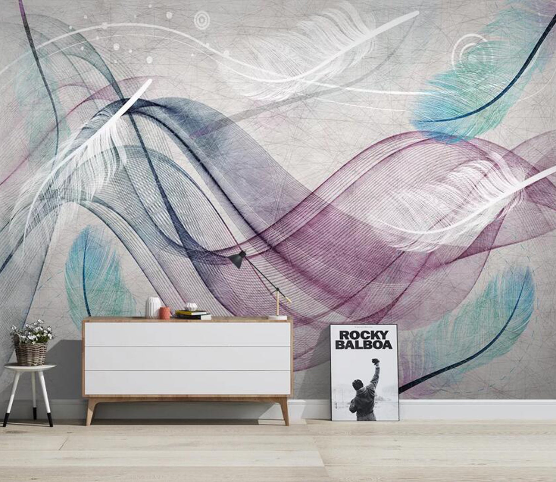 3D Colored Feather WC76 Wall Murals Wallpaper AJ Wallpaper 2 