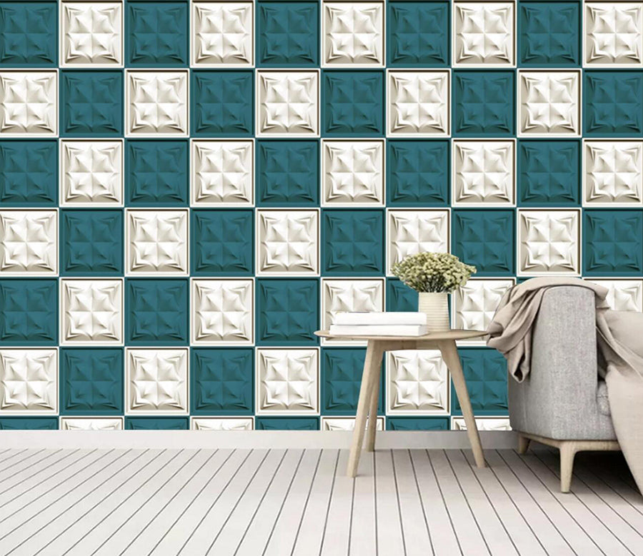 3D Green Square Brick WC2107 Wall Murals