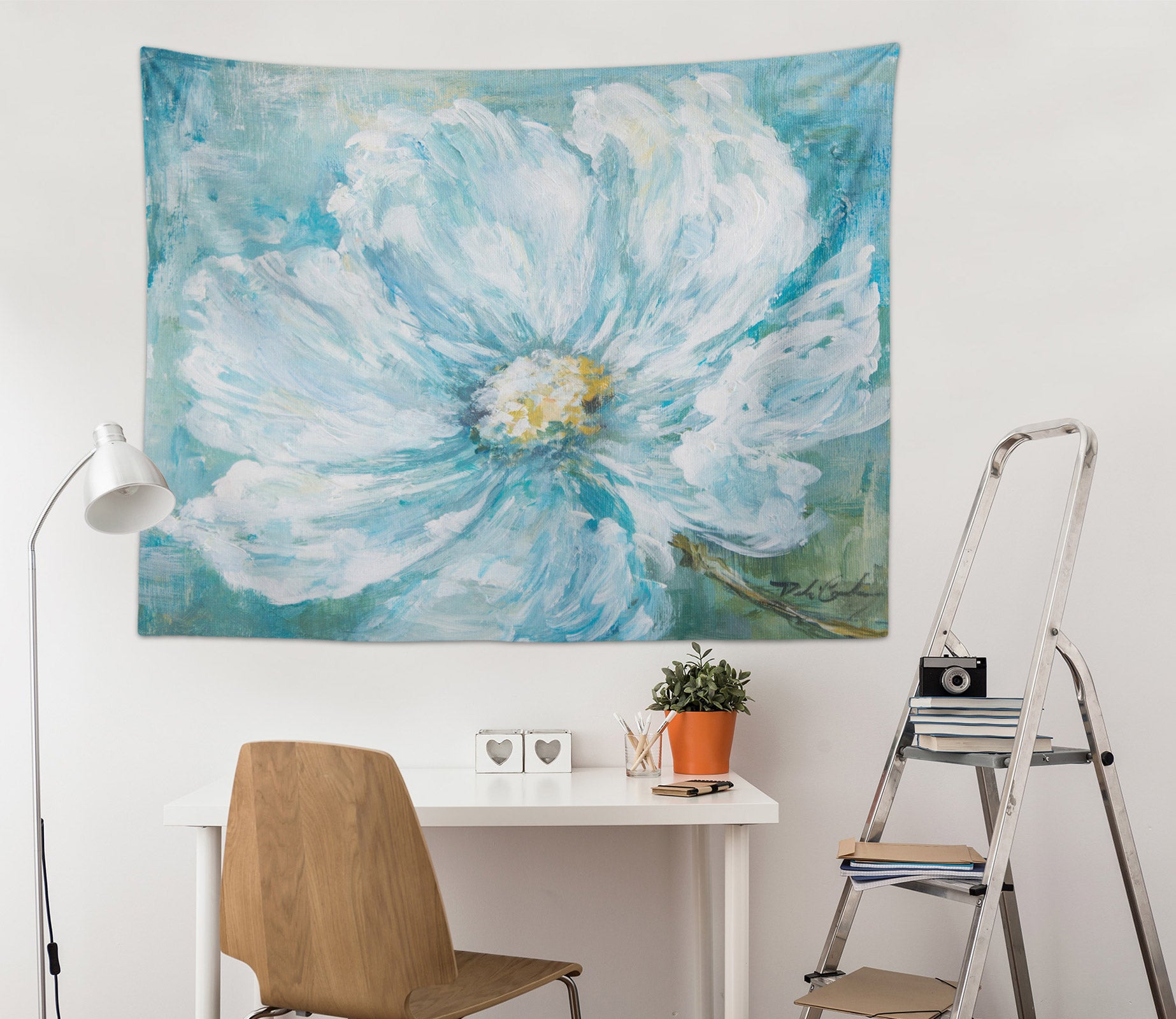 3D White flower Flower 111166 Debi Coules Tapestry Hanging Cloth Hang