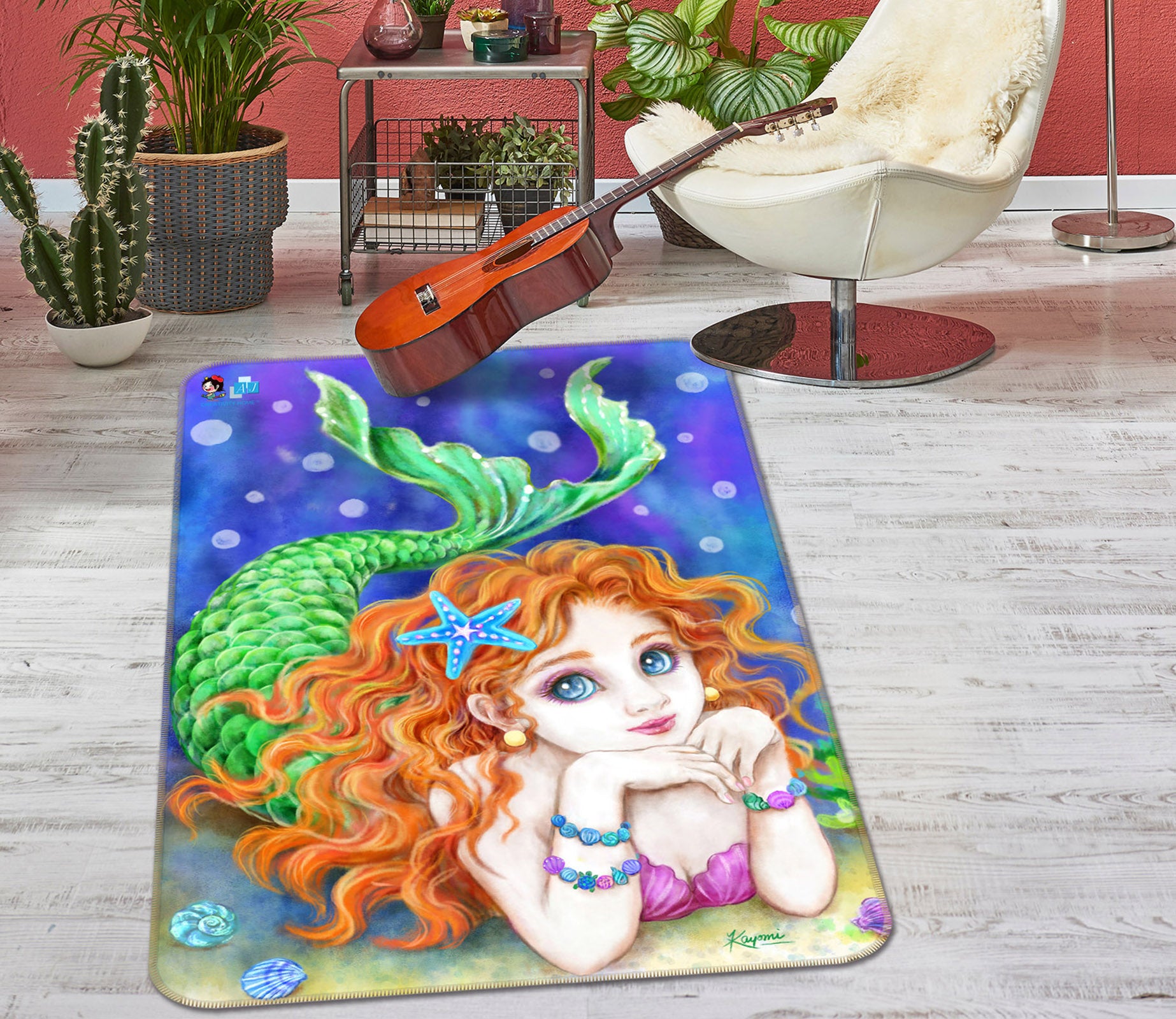 3D Mermaid Girl 5761 Kayomi Harai Rug Non Slip Rug Mat