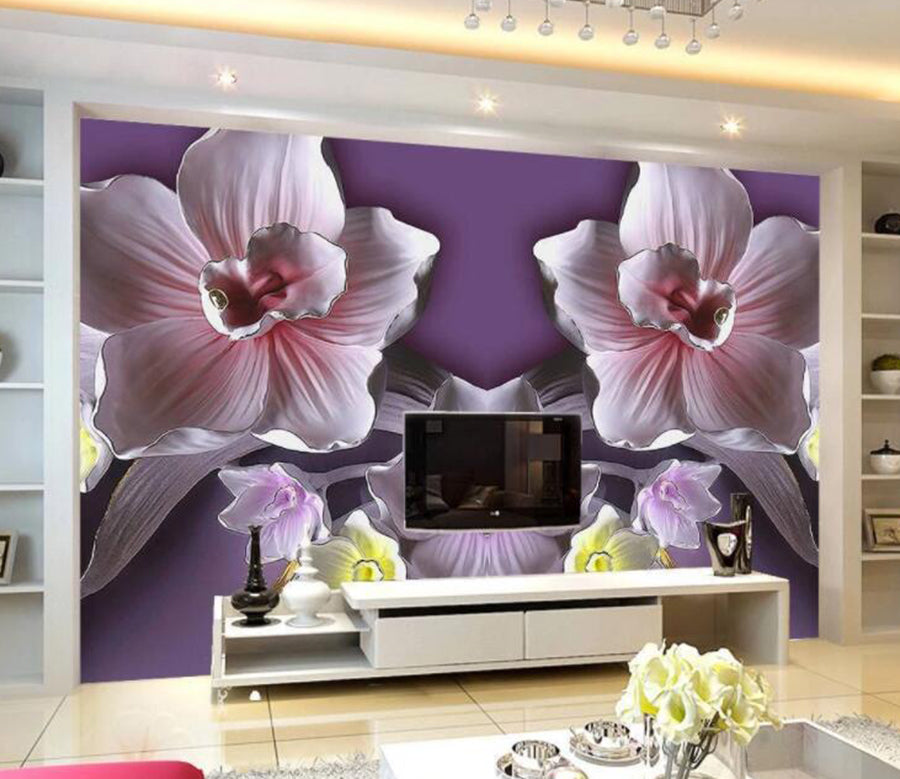 3D Ceramic Safflower WC856 Wall Murals