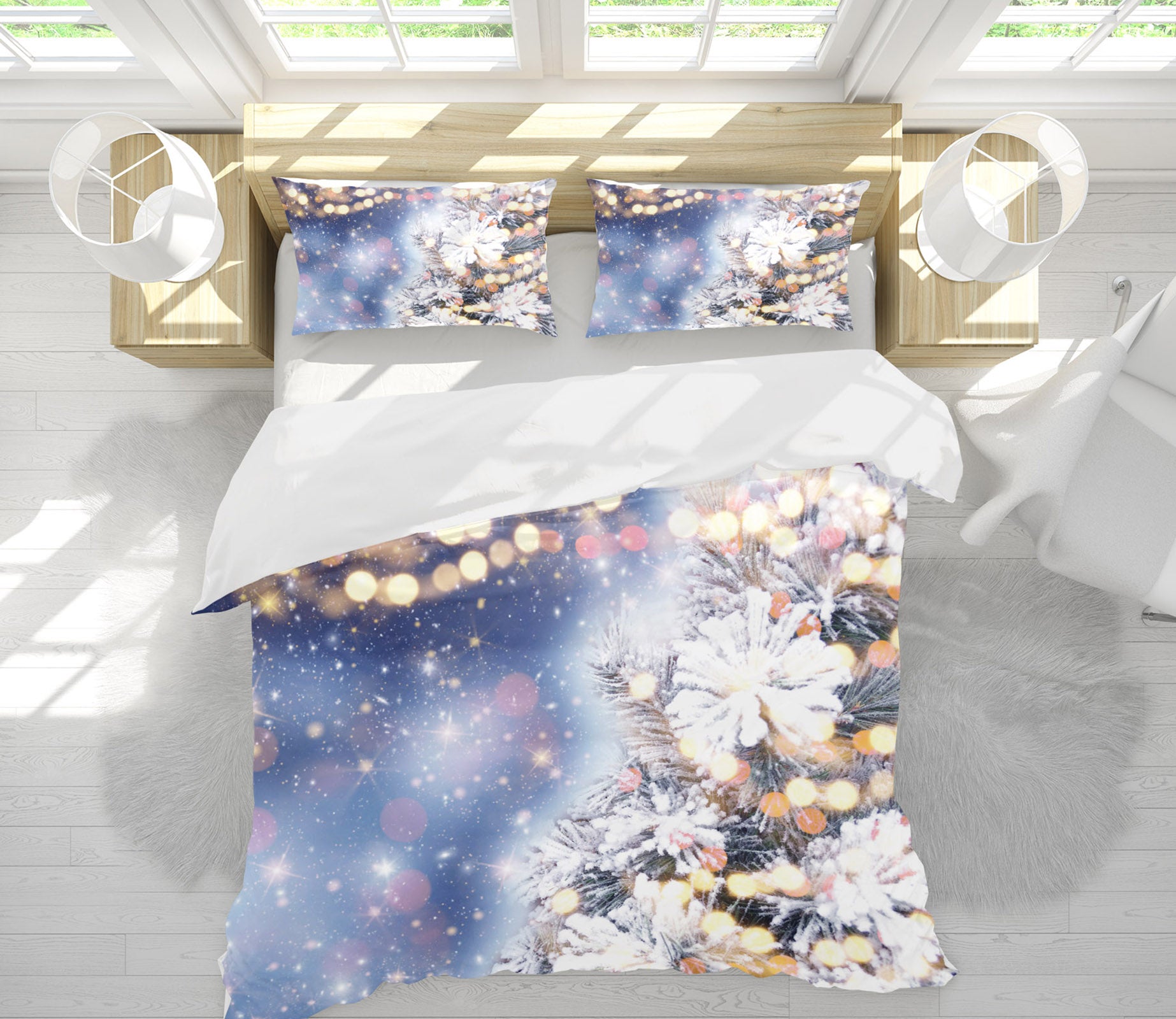 3D Snow Branches 53043 Christmas Quilt Duvet Cover Xmas Bed Pillowcases