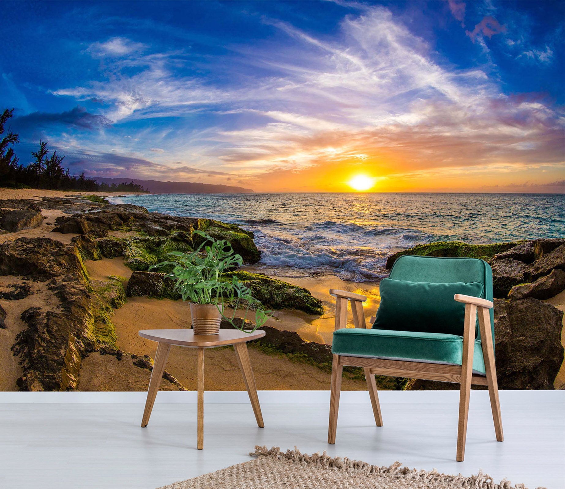 3D Sunset Beach 2013 Wall Murals