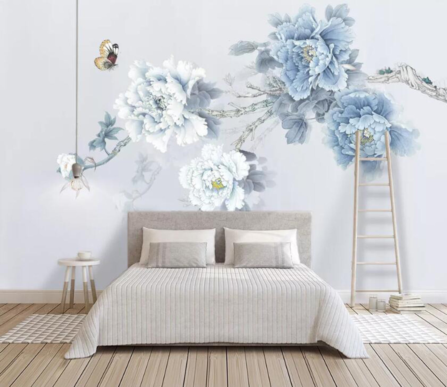 3D Flower Butterfly WC42 Wall Murals Wallpaper AJ Wallpaper 2 