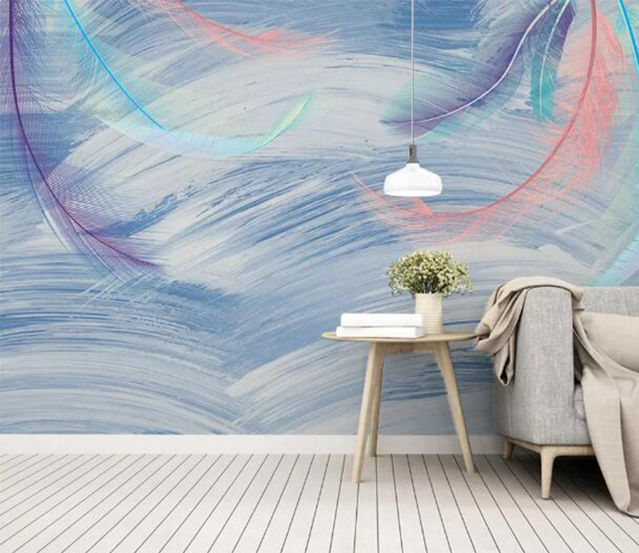 3D Colored Feathers WC1249 Wall Murals