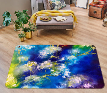 3D Watercolor Flowers 1250 Skromova Marina Rug Non Slip Rug Mat