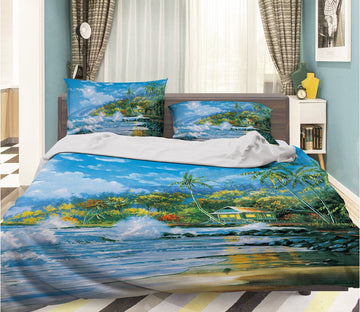 3D Oil Painting Wave 092 Bed Pillowcases Quilt Wallpaper AJ Wallpaper 