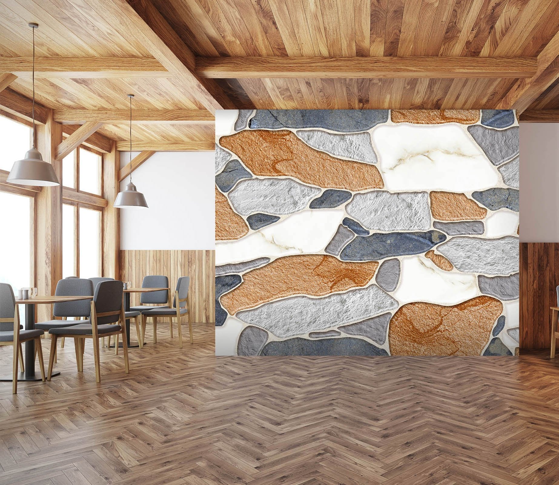 3D Rugged Rock 052 Marble Tile Texture Wallpaper AJ Wallpaper 2 